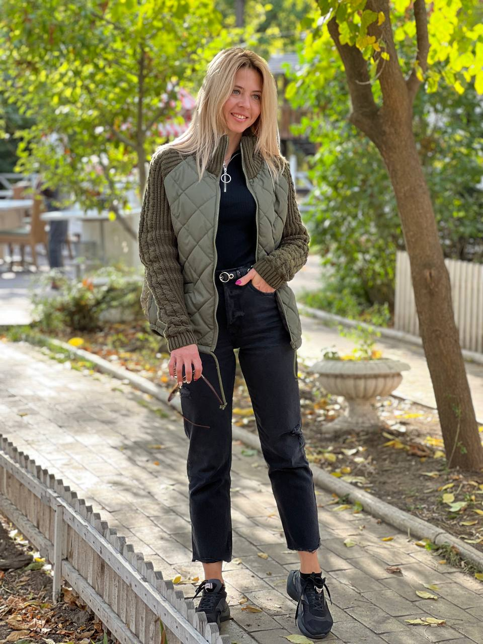 Nora - Patchwork gebreide jas voor dames