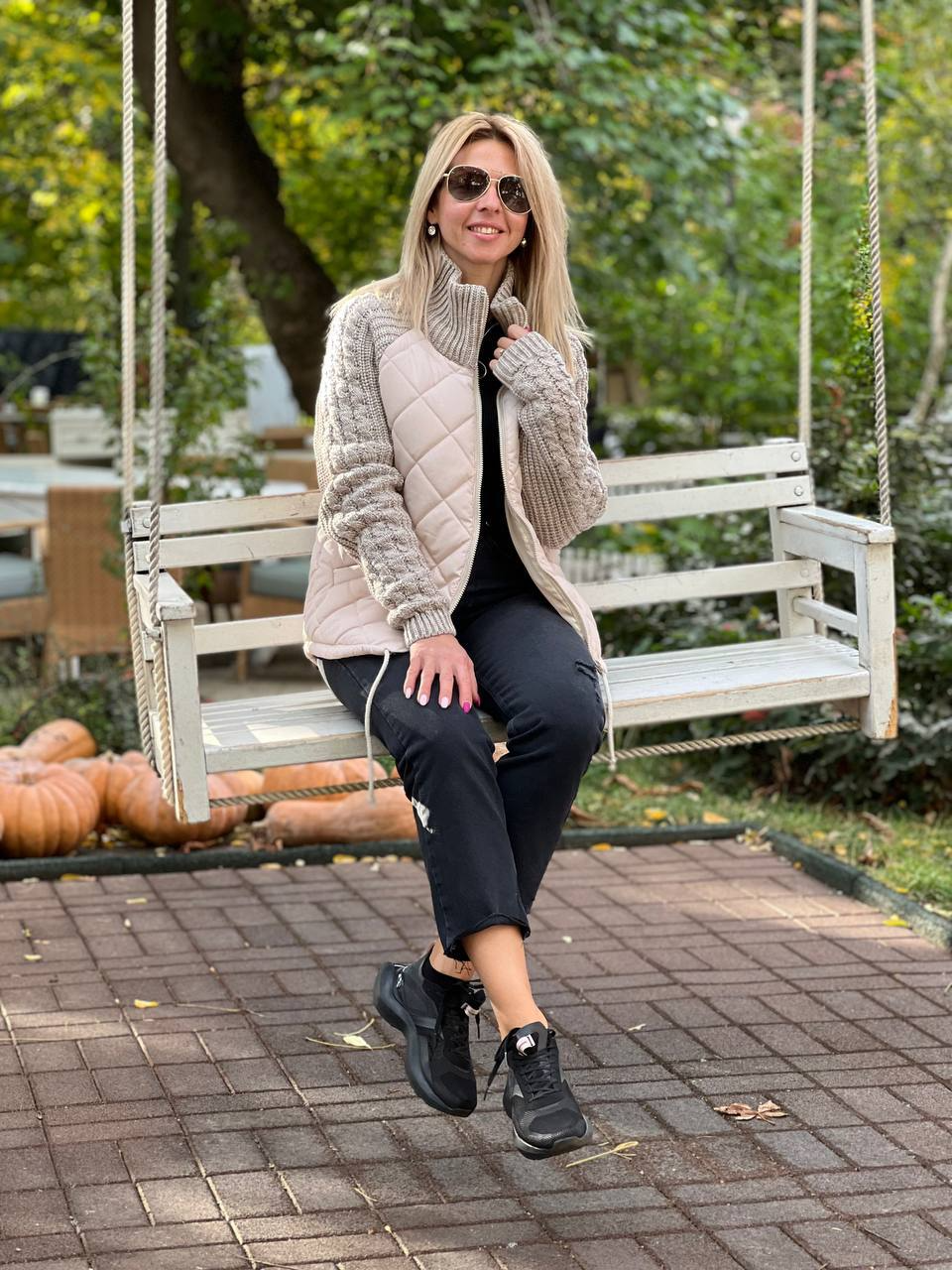 Nora - Patchwork gebreide jas voor dames