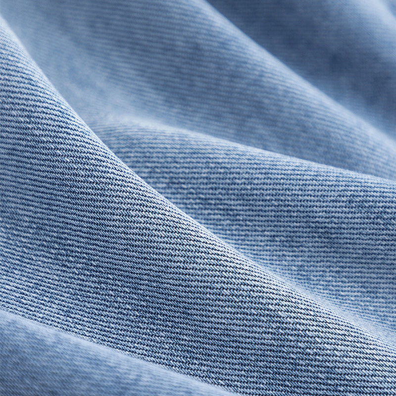 Middellange Denim Trenchcoat met Stikselaccenten"